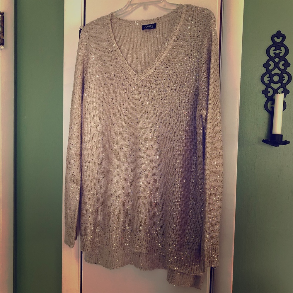 NWOT Jones New York Gold Sequins Sweater